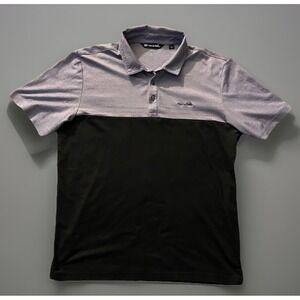Travis Mathew Collared Polo Shirt Blue Color Block Embroidered Logo Large JBHS